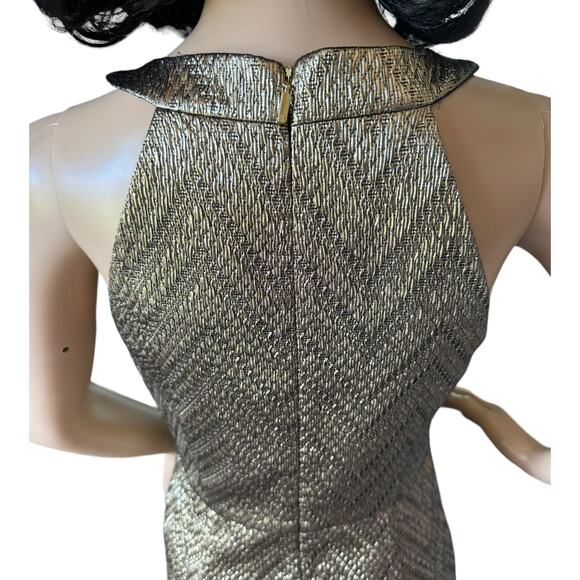 Trina Turk metallic zigzag jacquard cocktail dress size 2 - Picture 8 of 13
